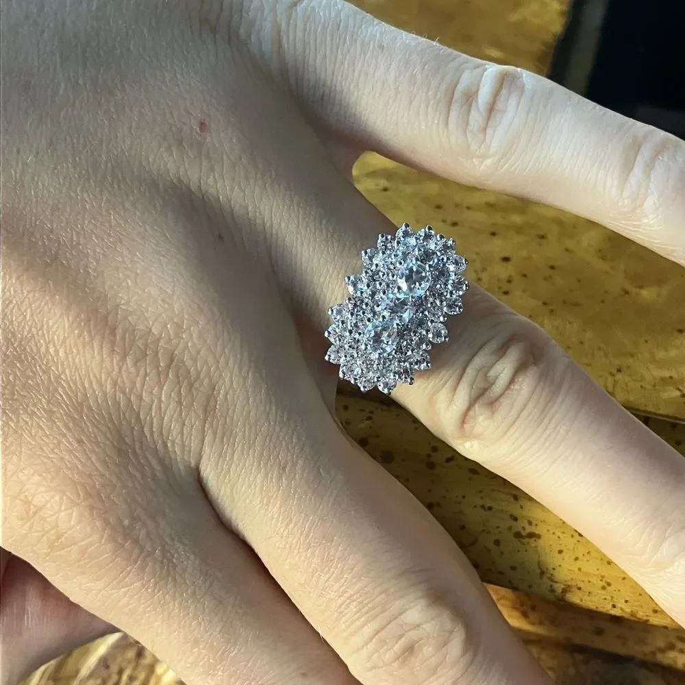 Natural White Topaz Sterling Silver Ring Size 6